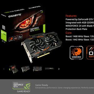 Gigabyte GeForce GTX 1050 Ti OC Video Card GPU HDMI, $350 @new